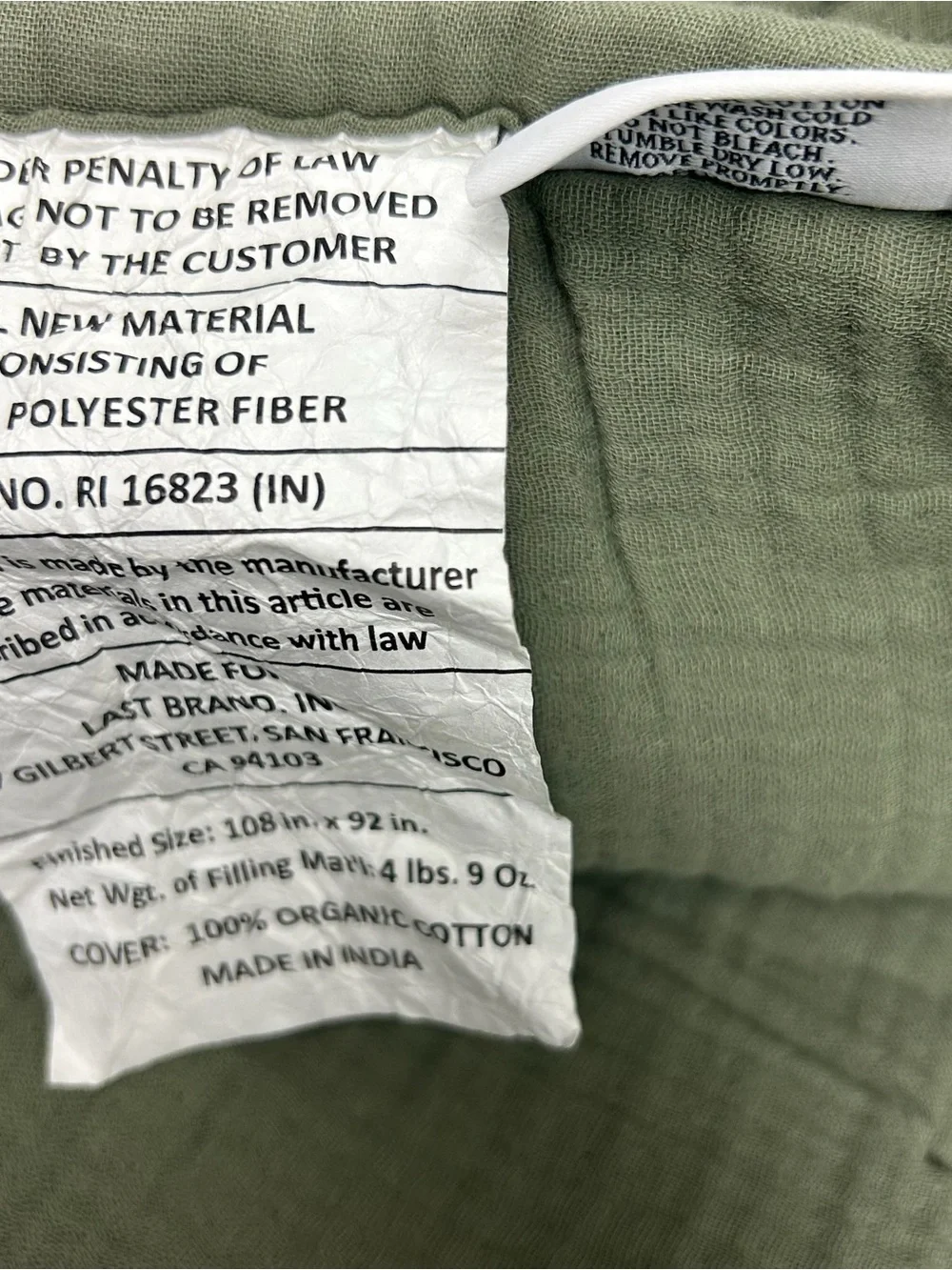 QUINCE Organic Airy Gauze Dream Quilt Set King/Cal King Olive 8035